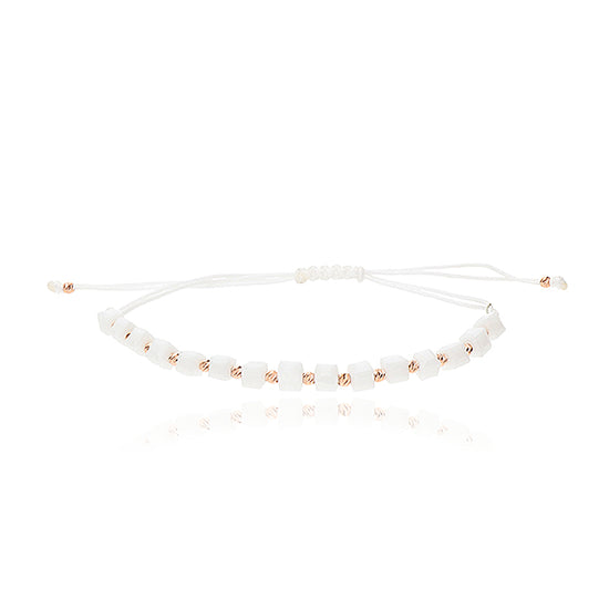 Balta virvelinė apyrankė su auksu