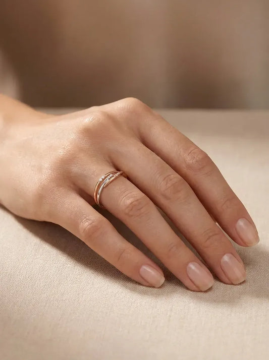 Žiedas su  deimantais 0.062 ct.