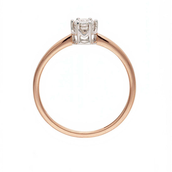 Klasikinis sužadėtuvių žiedas su apvaliu briliantu