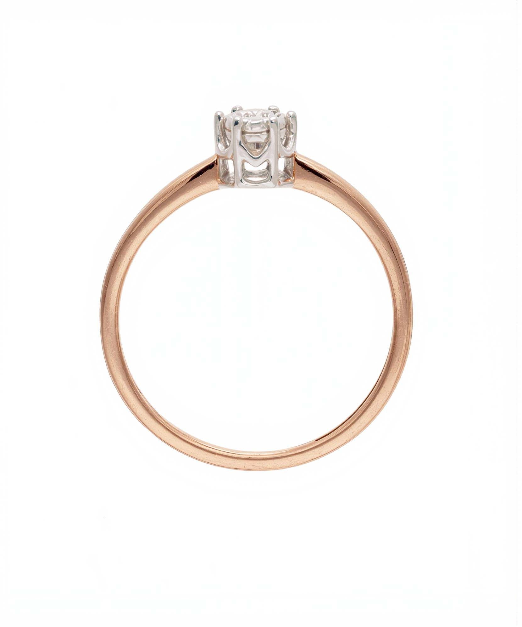 Klasikinis sužadėtuvių žiedas su apvaliu briliantu