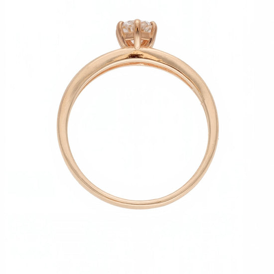 Prabangus rožinio aukso žiedas su 0,40 karato deimantu