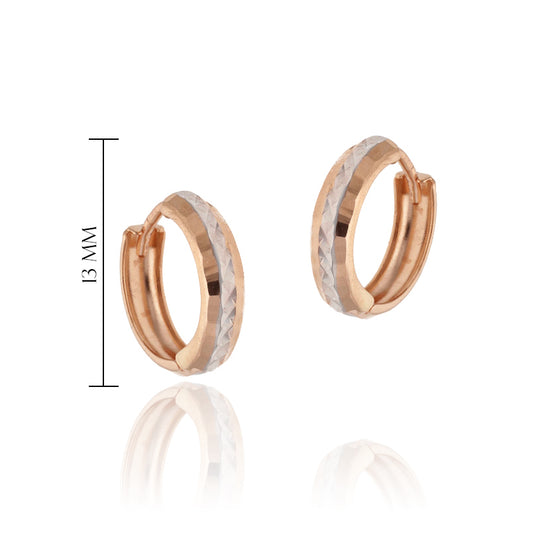 Porinė 13 mm dviejų atspalvių auskarų pora