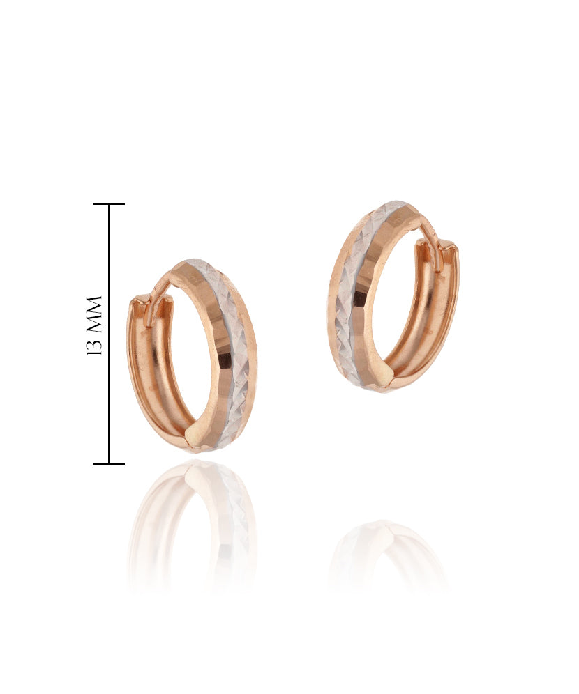 Porinė 13 mm dviejų atspalvių auskarų pora