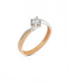 Dvispalvis žiedas su 0,16 ct deimantu