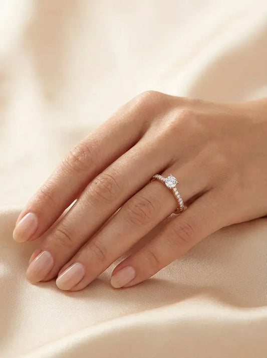 Žiedas su deimantais 0,40 ct.