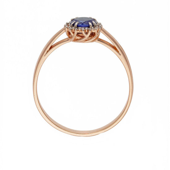 Elegantiškas safyro ir deimantų žiedas