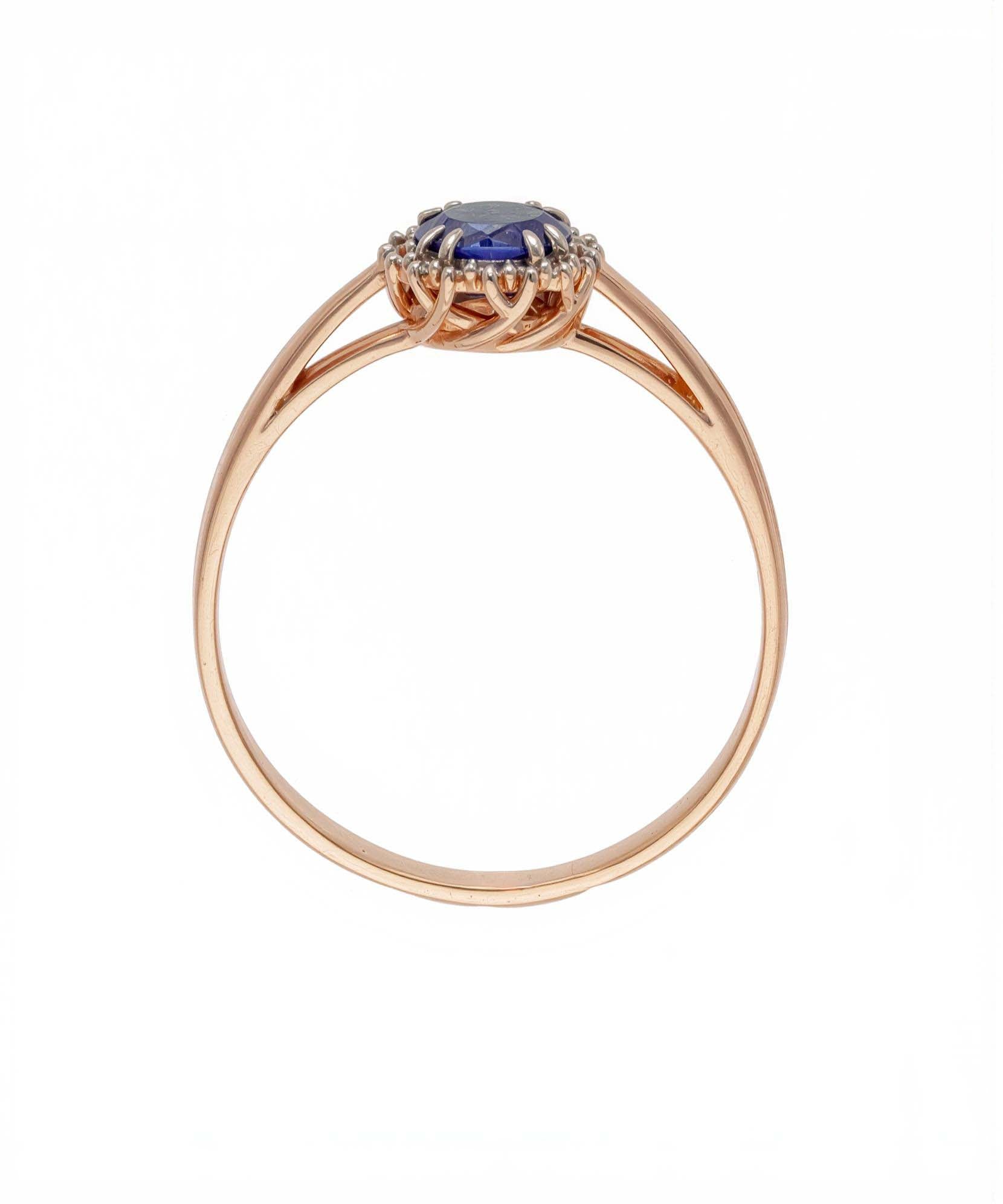 Elegantiškas safyro ir deimantų žiedas