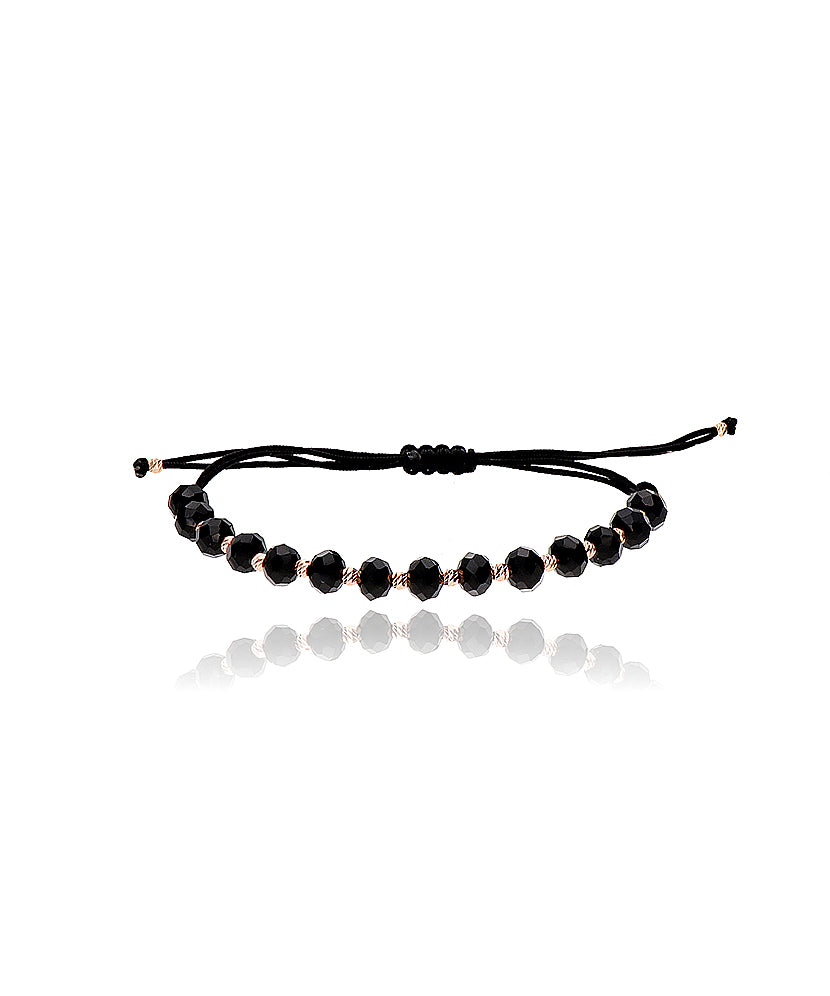 Juoda virvelinė apyrankė su auksu