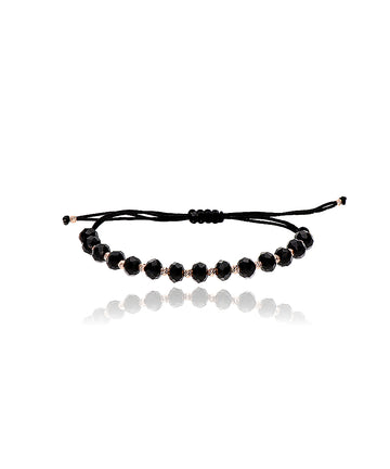 Juoda virvelinė apyrankė su auksu