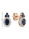Moteriški rausvo aukso auskarai su safyrais