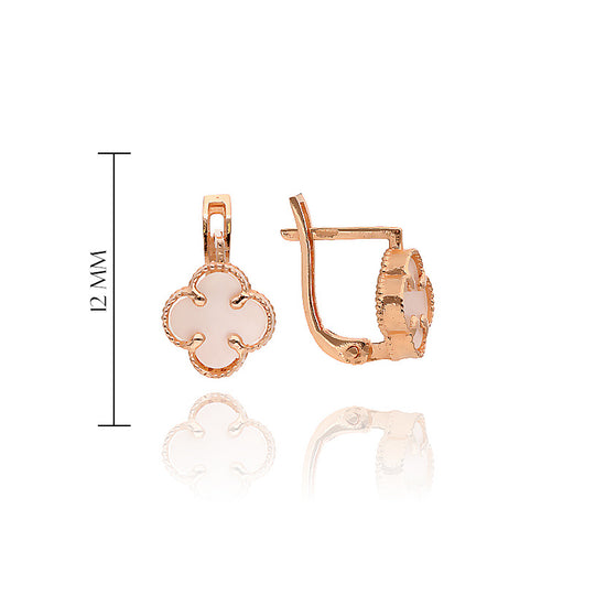 Perlamutriniai keturlapės formos auskarai