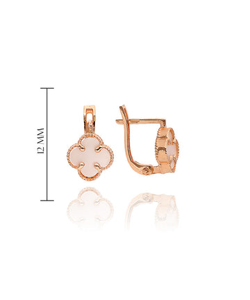 Perlamutriniai keturlapės formos auskarai