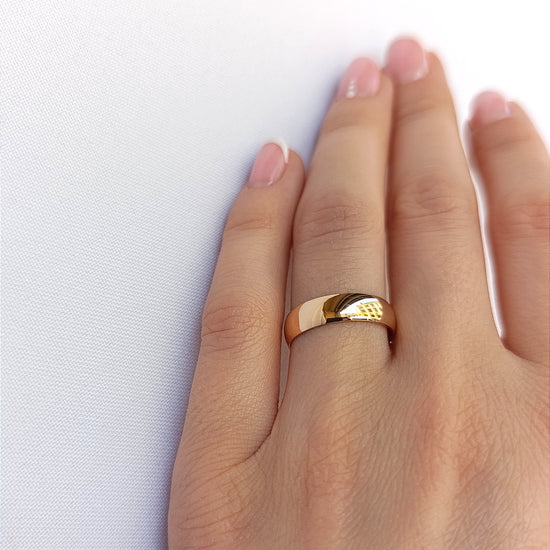 Minimalistiniai klasikiniai vestuviniai žiedai, 5 mm pločio