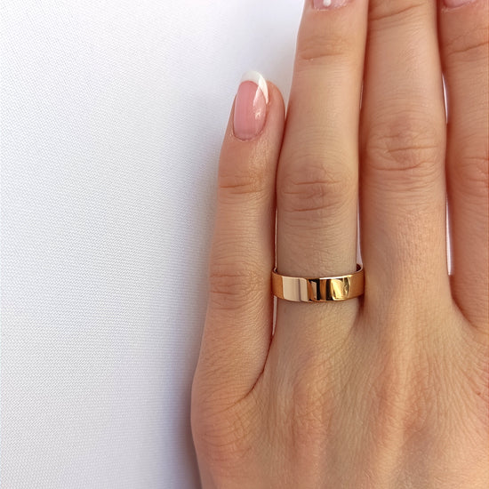 Minimalistiniai vestuviniai žiedai, 5 mm pločio, klasikinis dizainas