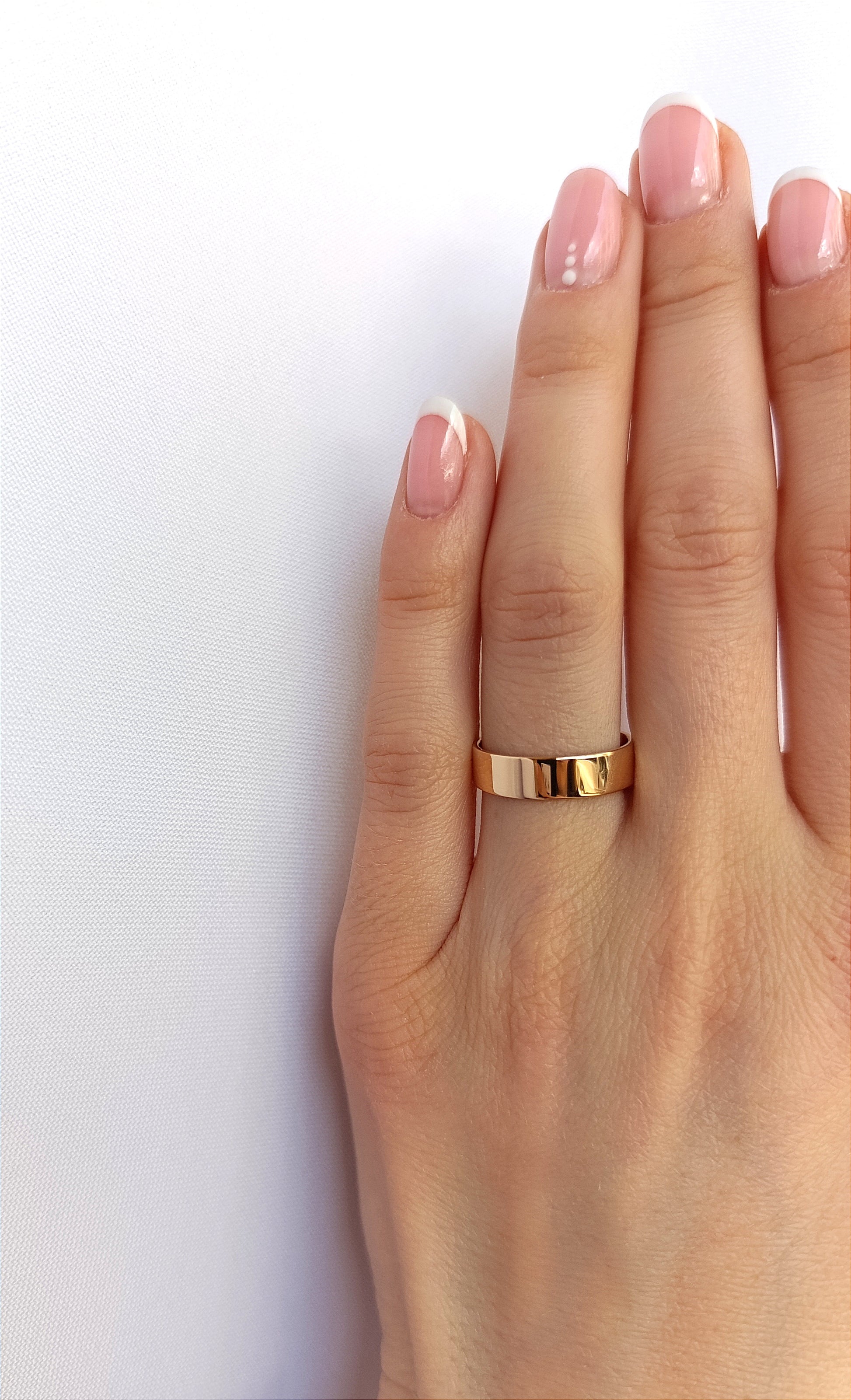 Minimalistiniai vestuviniai žiedai, 5 mm pločio, klasikinis dizainas