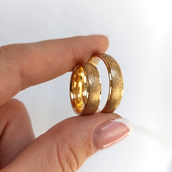 Minimalistiniai 6 mm vestuviniai žiedai iš rožinio aukso, lygus profilis