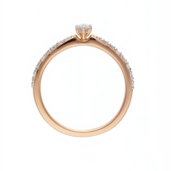 Minimalistinis sužadėtuvių žiedas su deimantais