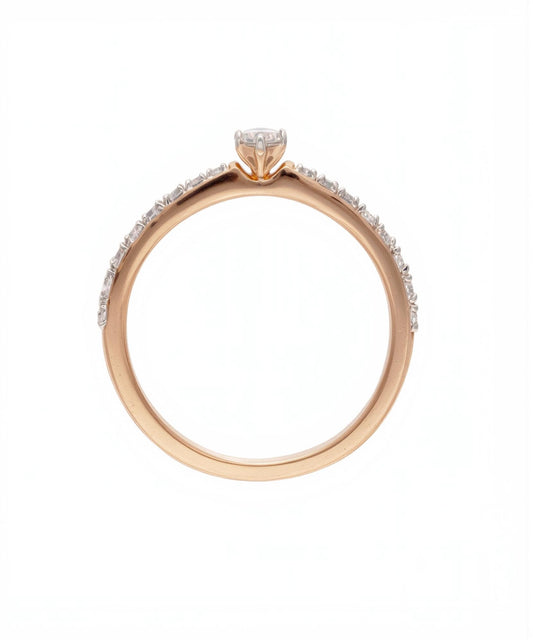 Minimalistinis sužadėtuvių žiedas su deimantais