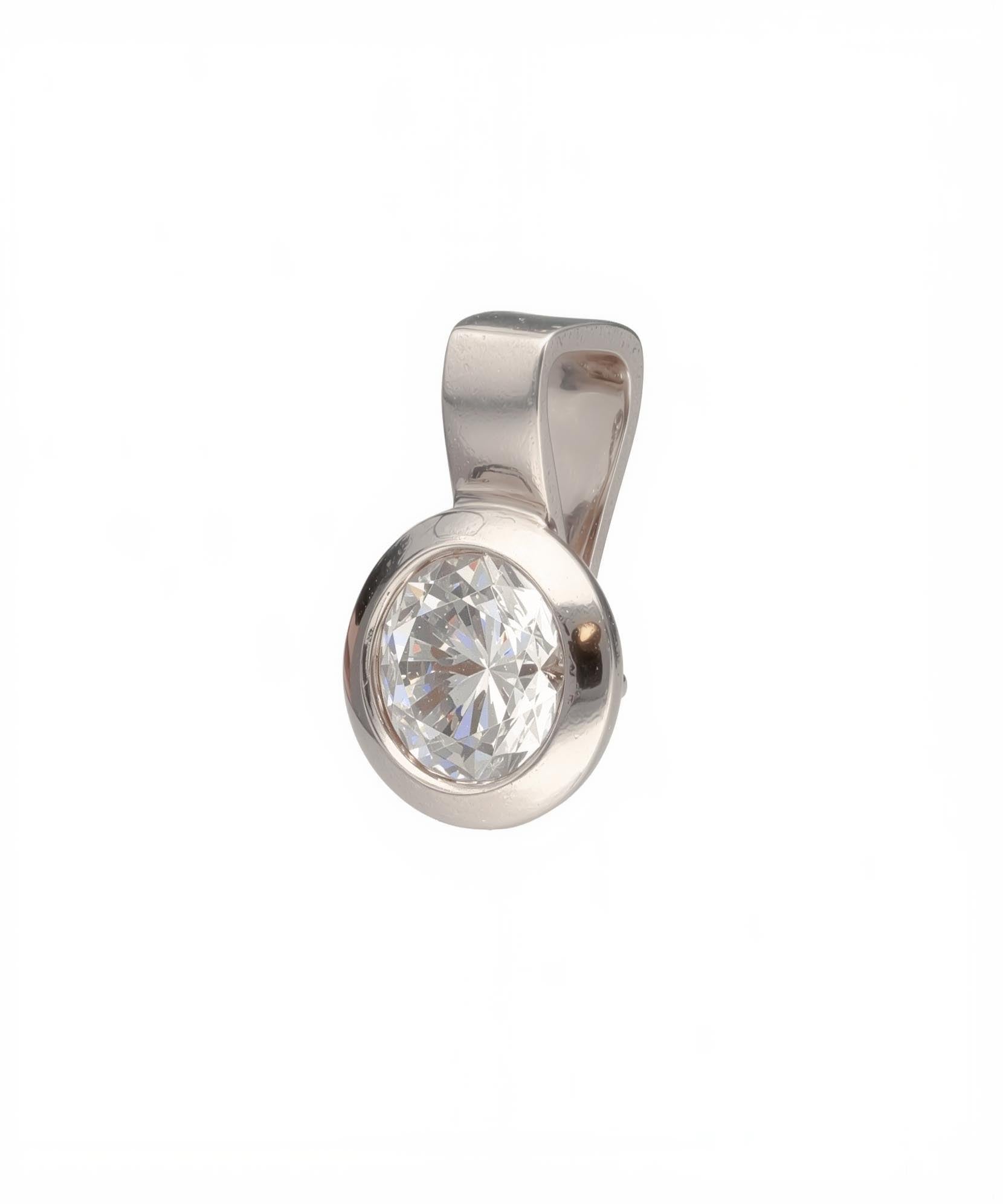 Elegantiškas apvalus pakabukas su centriniu cirkoniu