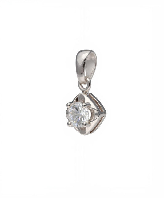 Pakabukas su cirkoniu ir blizgiu kvadratiniu rėmeliu