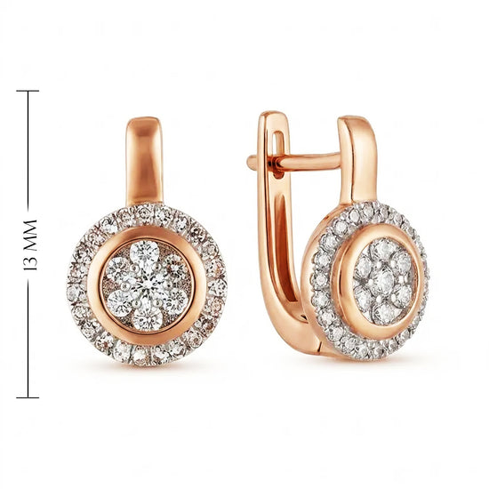 Auksiniai moteriški auskarai su deimantais