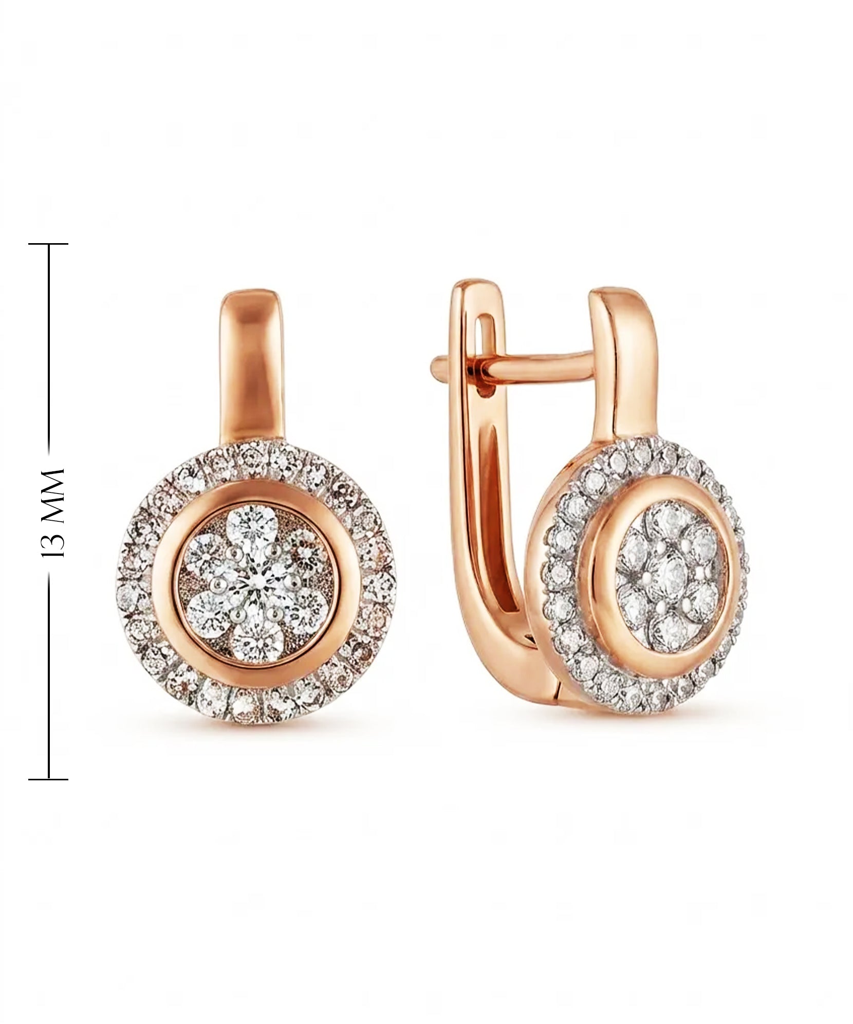 Auksiniai moteriški auskarai su deimantais