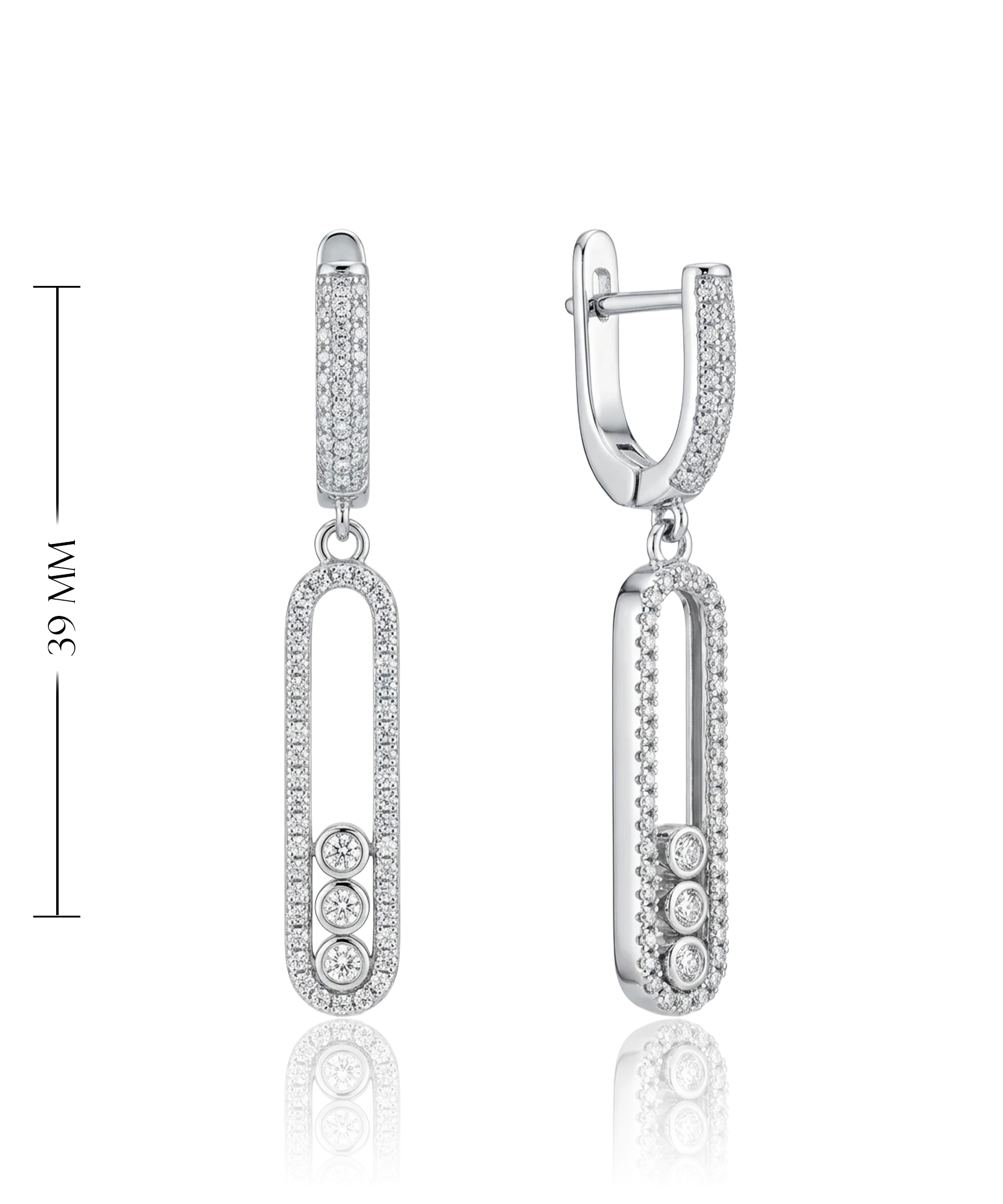 moteriški sidabriniai auskarai su cirkoniais