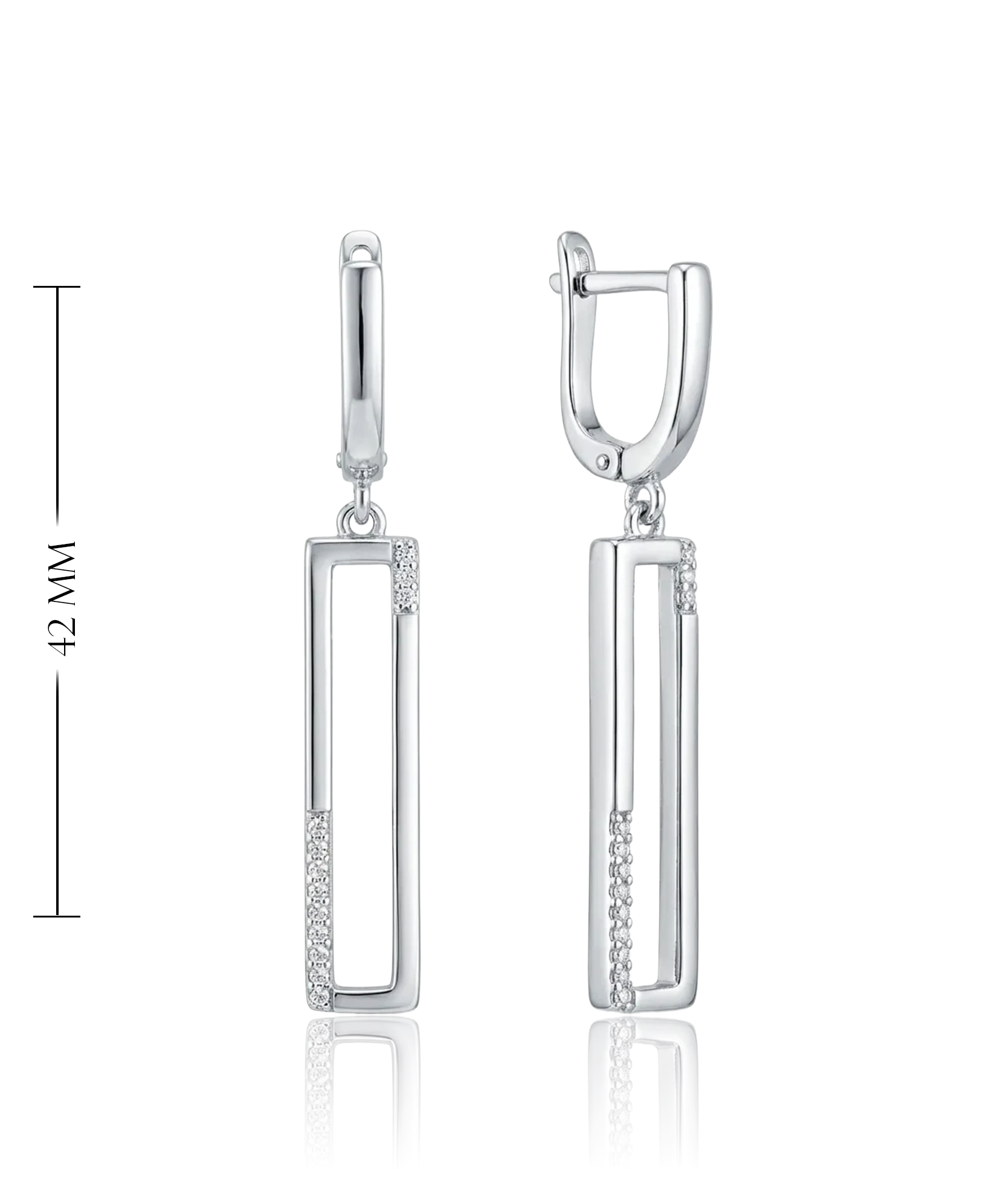 moteriški sidabriniai auskarai su cirkoniais