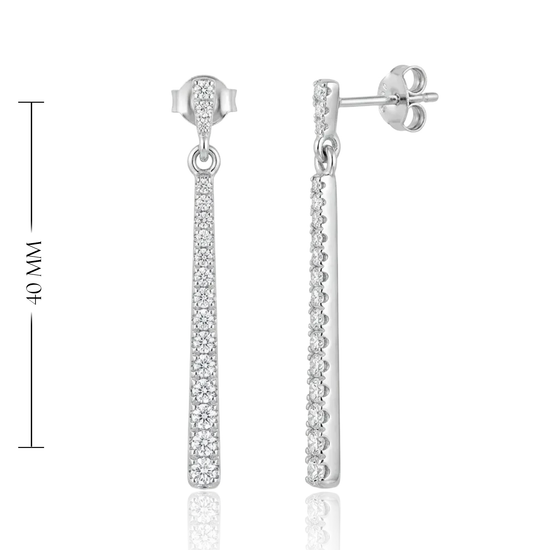 moteriški ilgi sidabriniai auskarai