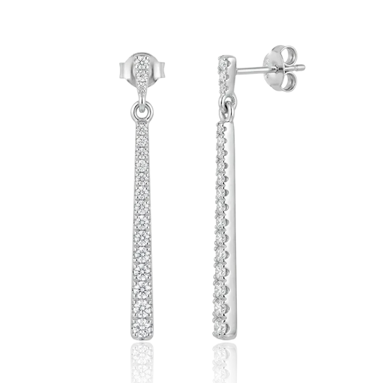 sidabriniai ilgi auskarai su cirkoniais