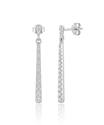 sidabriniai ilgi auskarai su cirkoniais