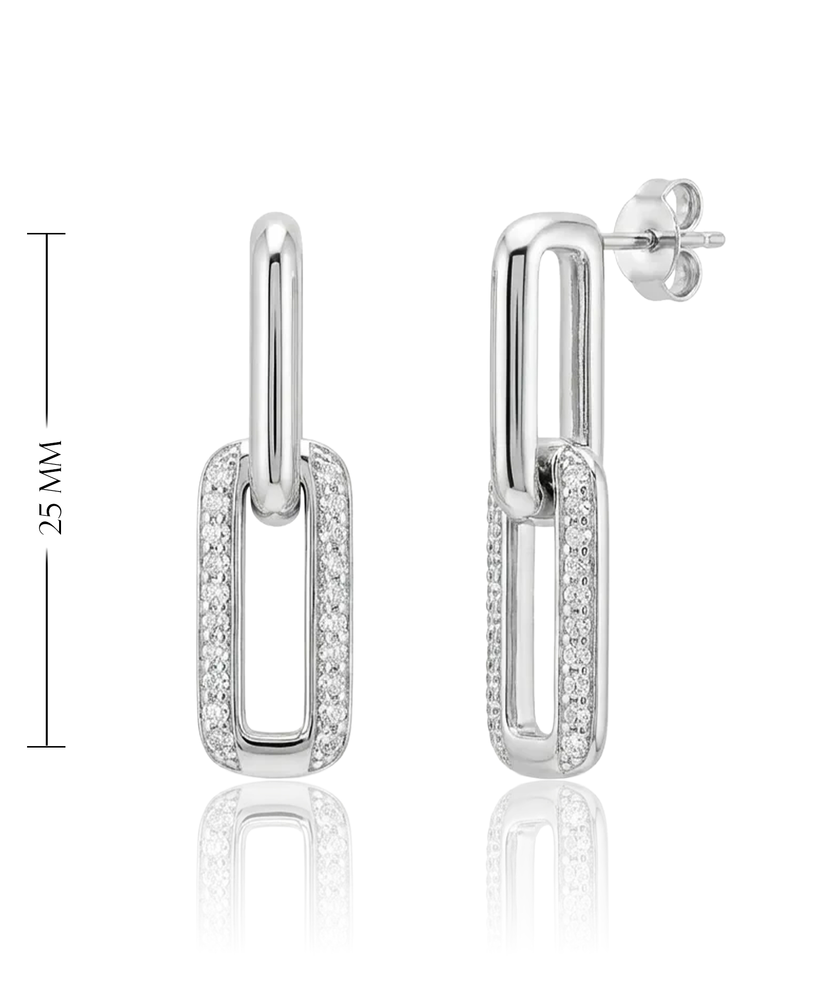 moteriški sidabriniai auskarai su cirkoniais