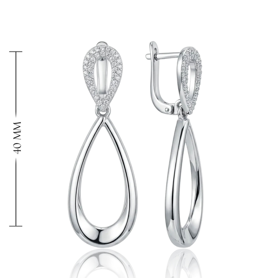 moteriški sidabriniai auskarai lašo formos