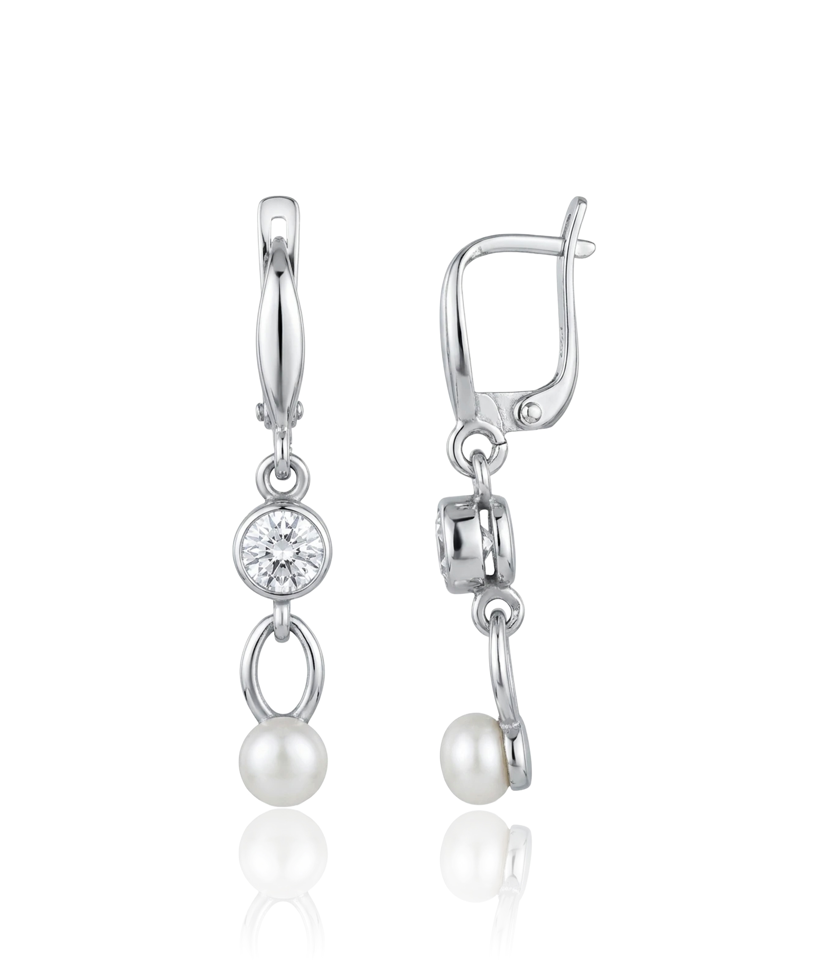 sidabriniai auskarai su perlu