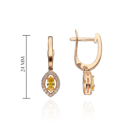 Pakabinami auskarai su akmeniu