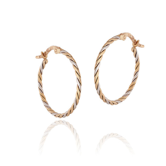 25 mm pinti dviejų spalvų auskarai