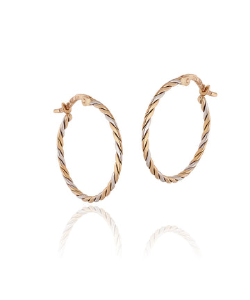 25 mm pinti dviejų spalvų auskarai