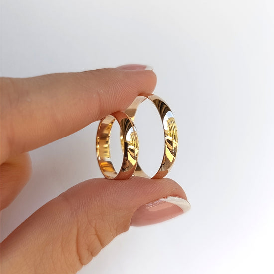 Ploni klasikiniai auksiniai vestuviniai žiedai, 4 mm,