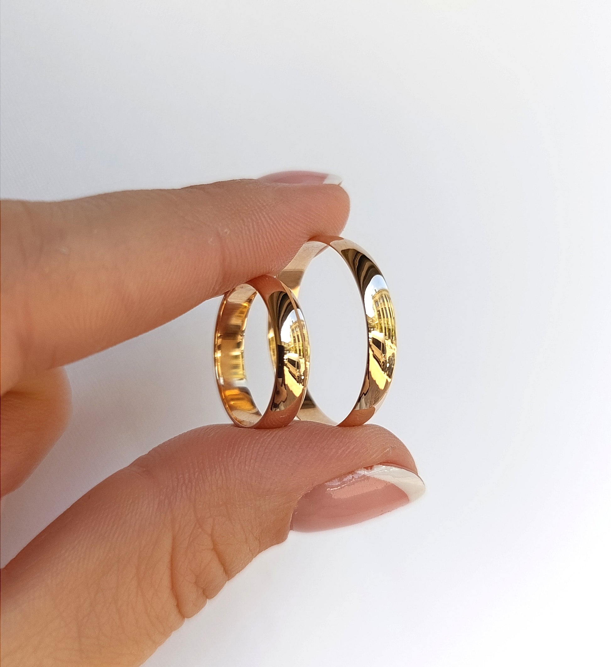 Ploni klasikiniai auksiniai vestuviniai žiedai, 4 mm,