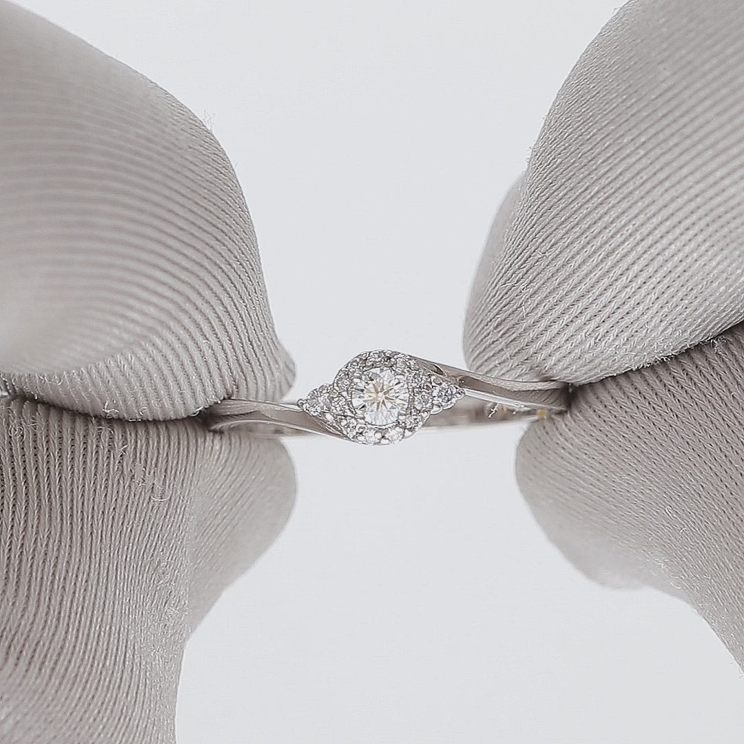 Halo žiedas su briliantais