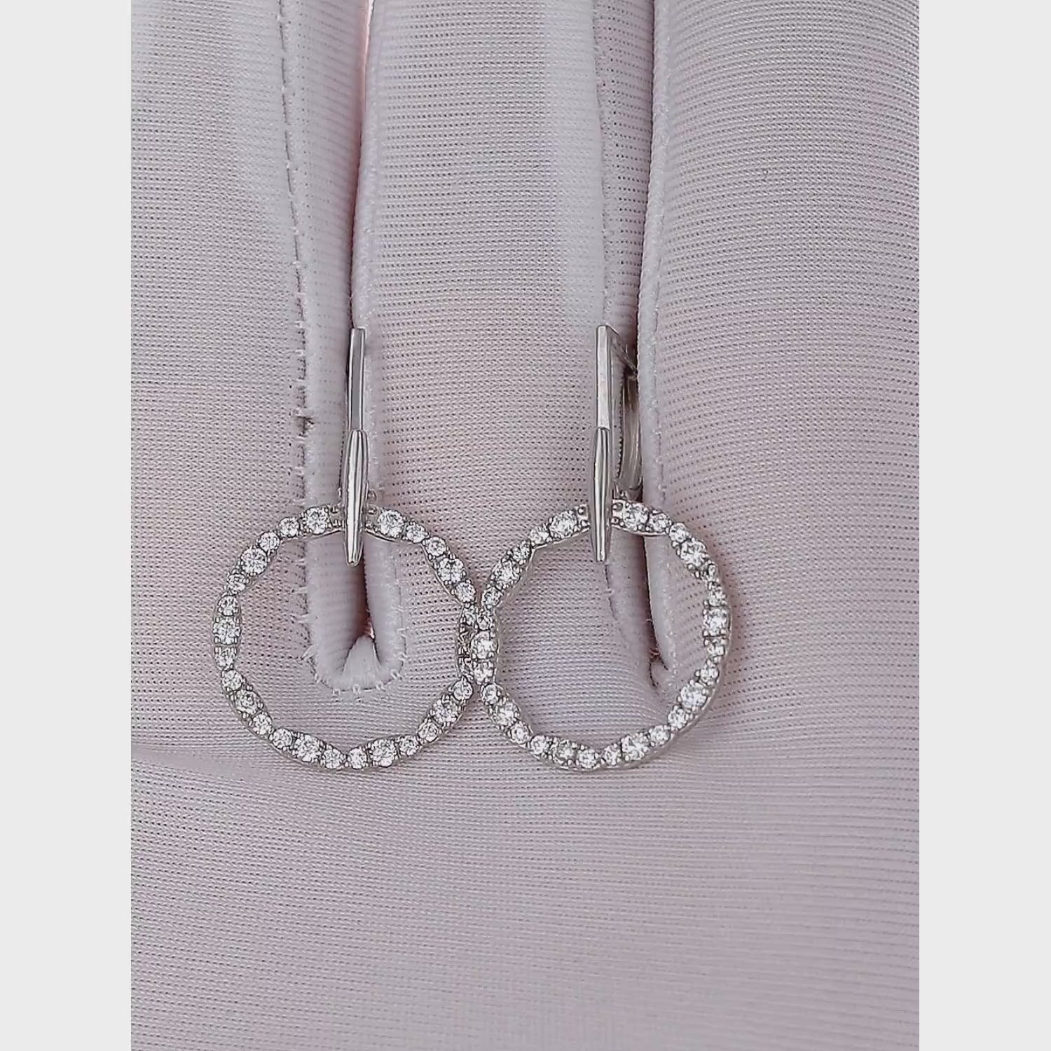 Balto aukso auskarai su cirkoniais