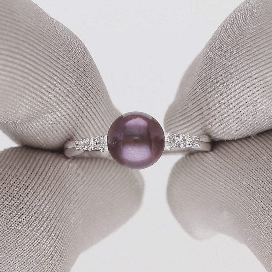 Prabangus žiedas su perlu