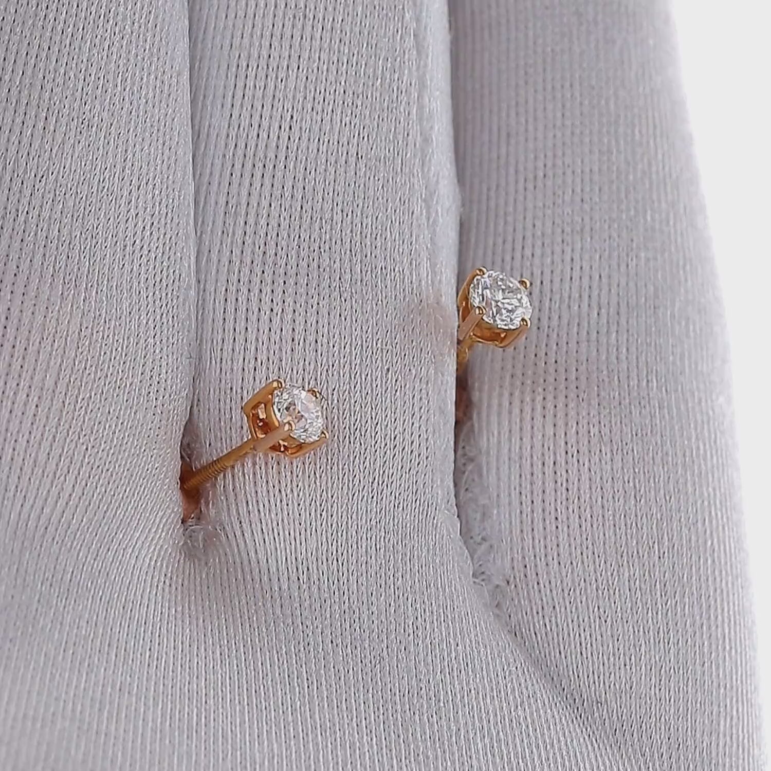 Rožinio aukso auskarai su brangakmeniais