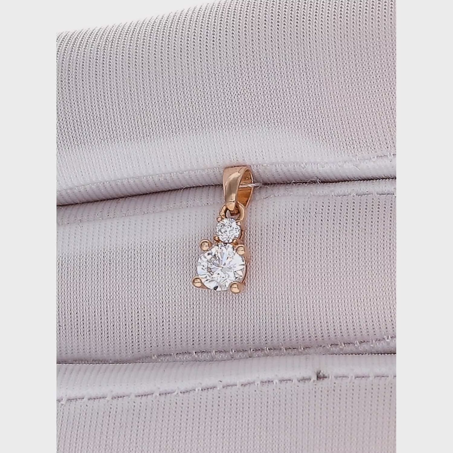 Elegantiškas auksinis pakabukas su skaidriu cirkoniu