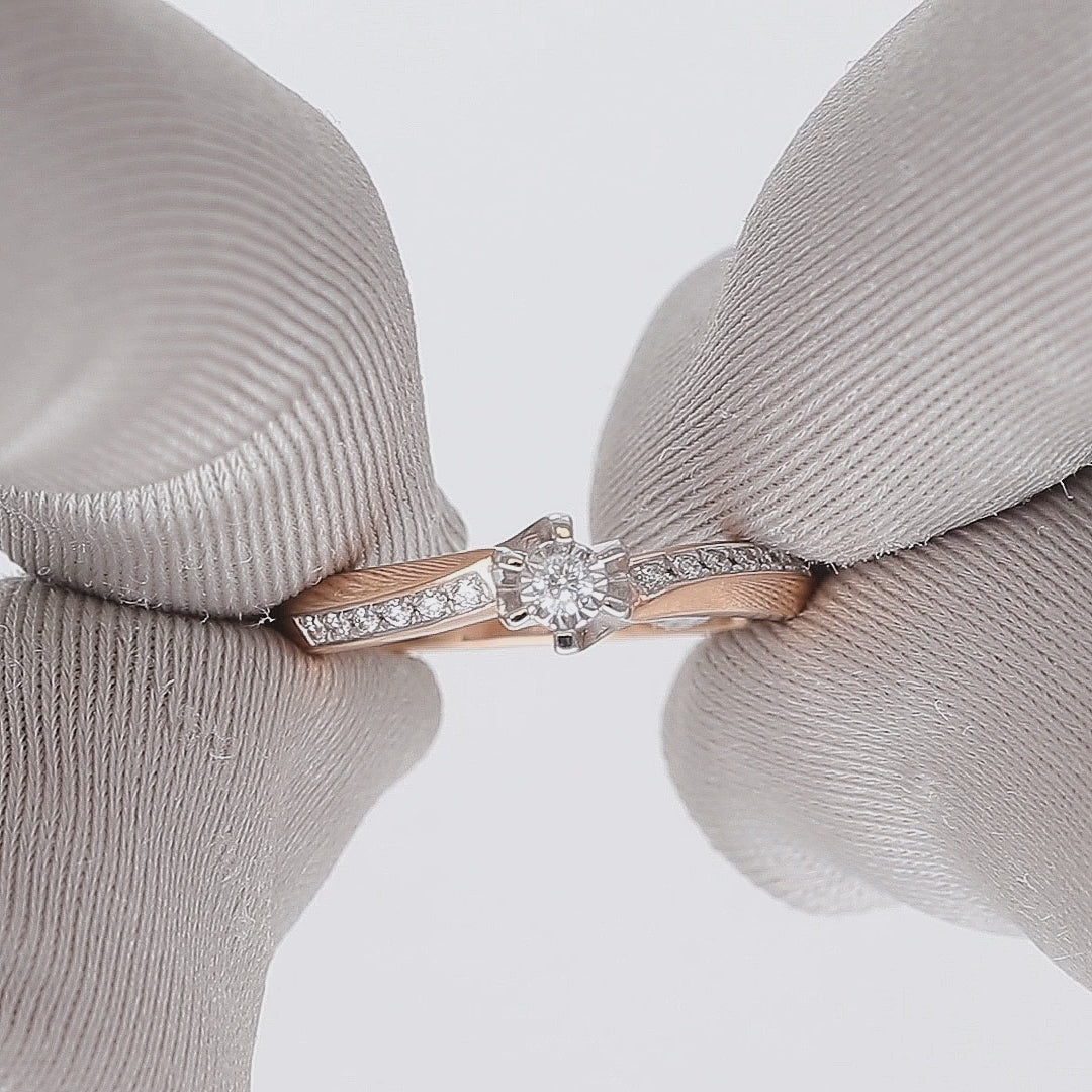 Klasikinis žiedas su briliantais