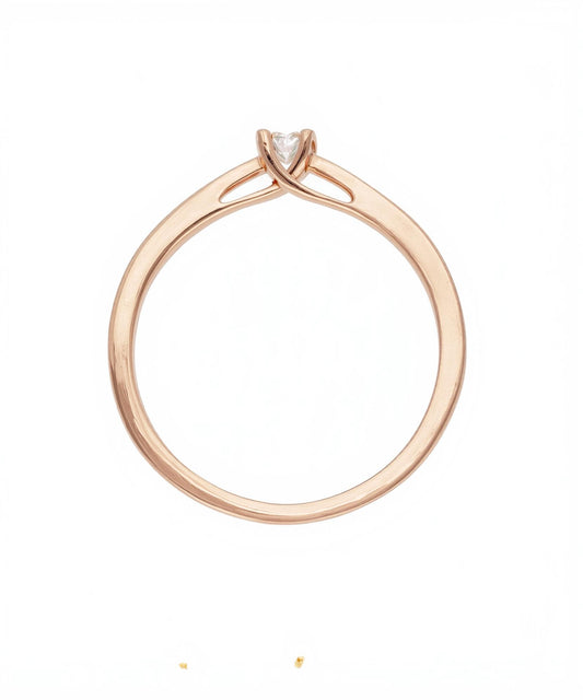 Sužadėtuvių žiedas iš aukso su deimantu