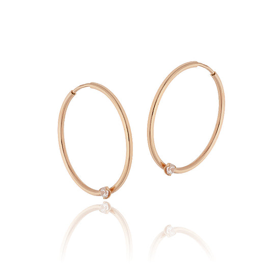 Rausvo aukso rinkutės su briaunomis, 22 mm