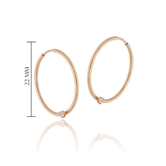 22 mm skersmens klasikinės rausvo aukso rinkutės