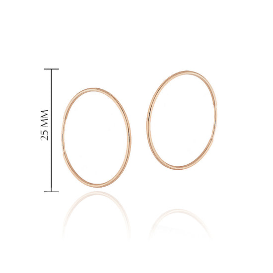 eleganti apaļi auskari sarkanā zelta krāsā