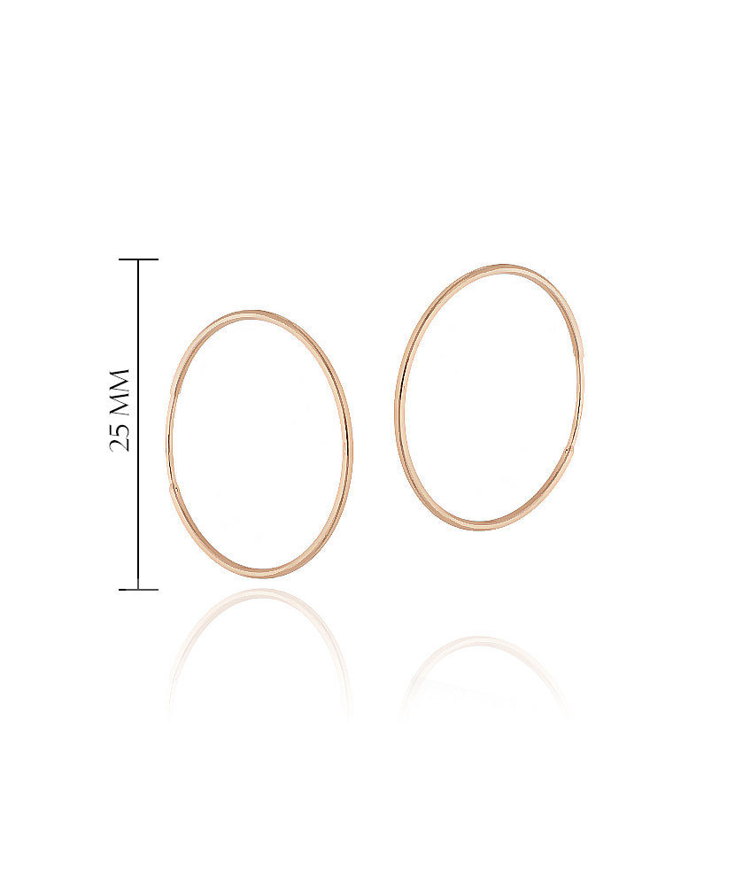 eleganti apaļi auskari sarkanā zelta krāsā